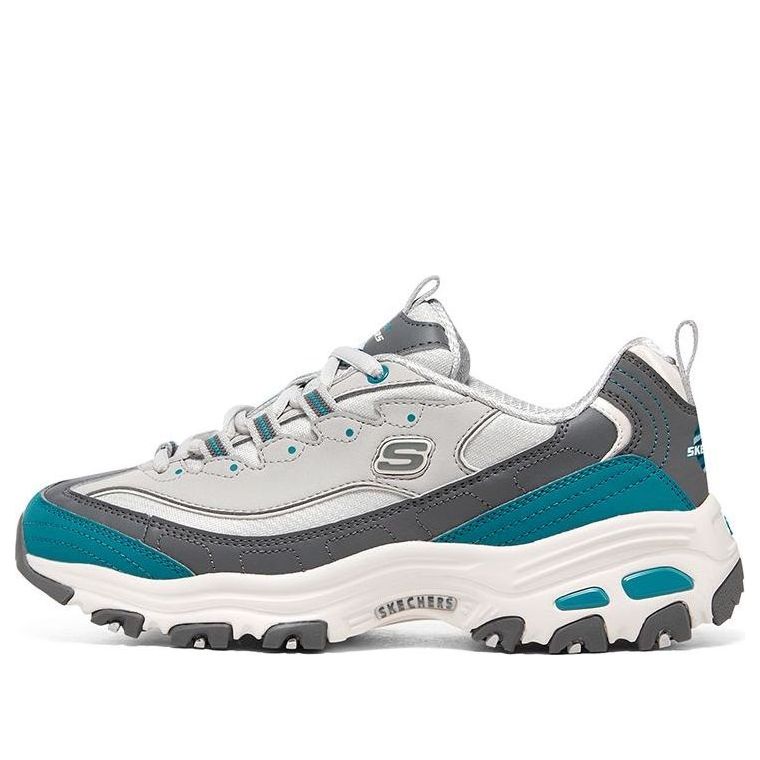 (WMNS) Skechers D'lites 1.0 'White Teal Grey' 896262-GYBL