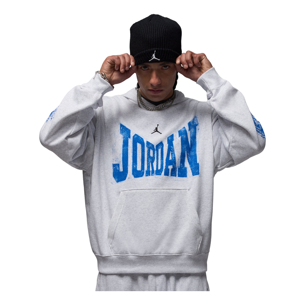 Air Jordan Brooklyn Collegiate Pullover Oversized Hoodie 'Birch Heather Black' HV0093-051