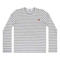 (WMNS) COMME des GARCONS PLAY Striped Mini Logo Tee 'Grey' AZ-T217-051-3