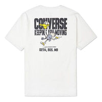 Converse Alphabet Cartoon Printing Sports Short Sleeve White 10021124-A02