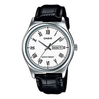 CASIO Waterproof Quartz White DialBlack Strap Mens WhiteBlack Analog MTP-V006L-7B