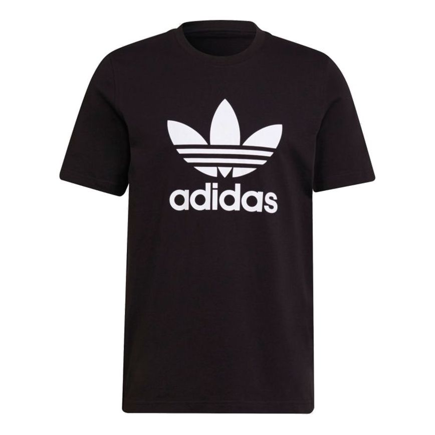 adidas originals Adicolor Classics Large Logo Printing Sports Round Neck Short Sleeve Black H06642