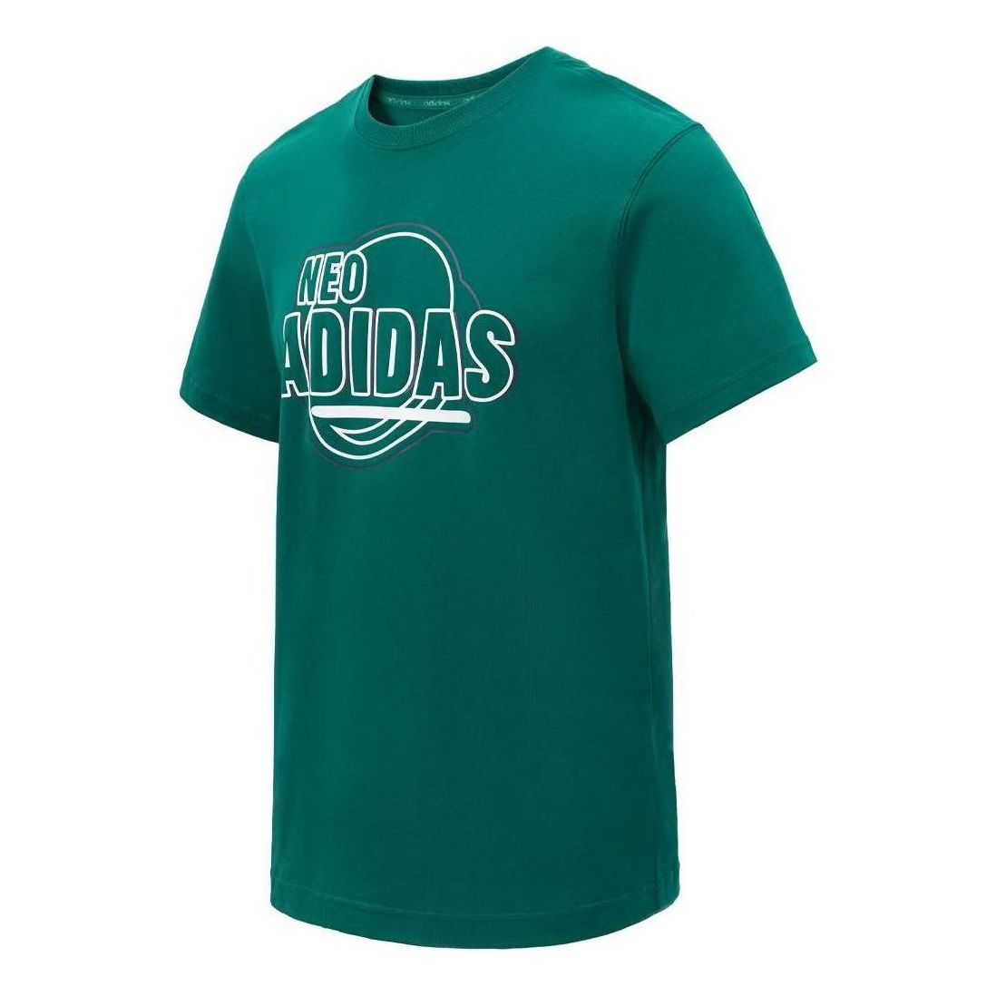 adidas Neo Graphic T-Shirt Asia Sizing 'Green White' JD1433