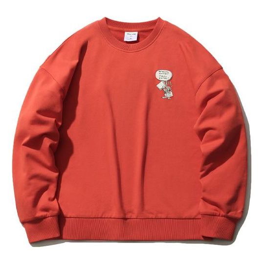 Li-Ning x Disney Crossover Sports Fashion Series Casual Loose Round Neck Pullover Hoodie Red AWDR606-3