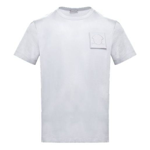 Men's Moncler Round Neck Short Sleeve White 0918C742008390T001