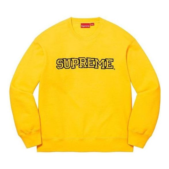 Supreme Shattered Logo Crewneck 'Yellow Black' SUP-FW21-224