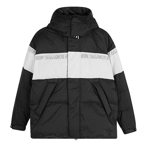 New Balance Colorblock Padded Jacket 'Black White' NP943011-BK