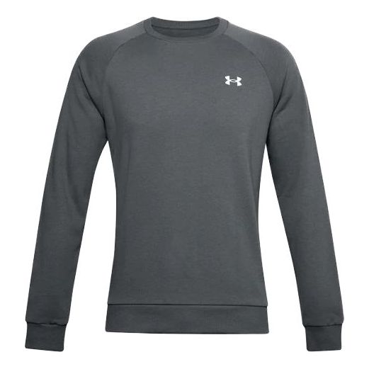 Men's Under Armour Rival Cotton Training Sports Round Neck Gray 1357104-012