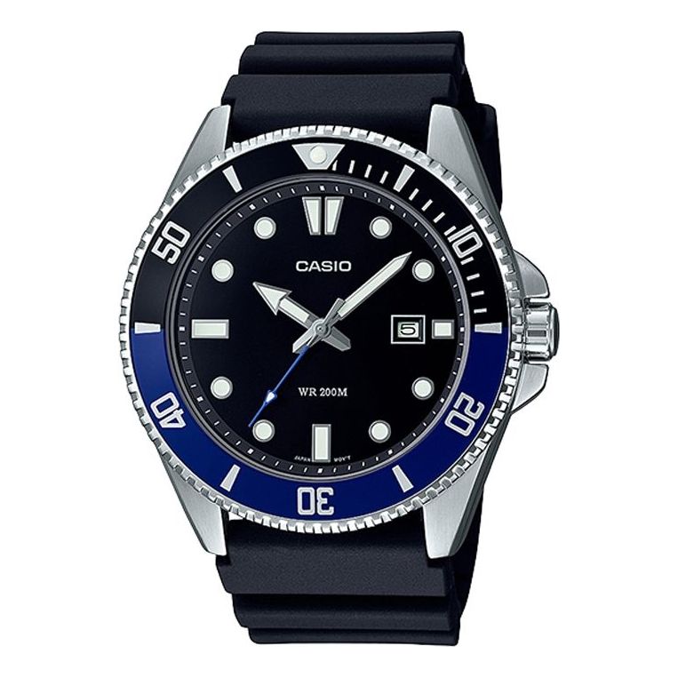 CASIO Stainless Steel Strap Quartz Waterproof Mens Blue Analog MDV-107-1A2