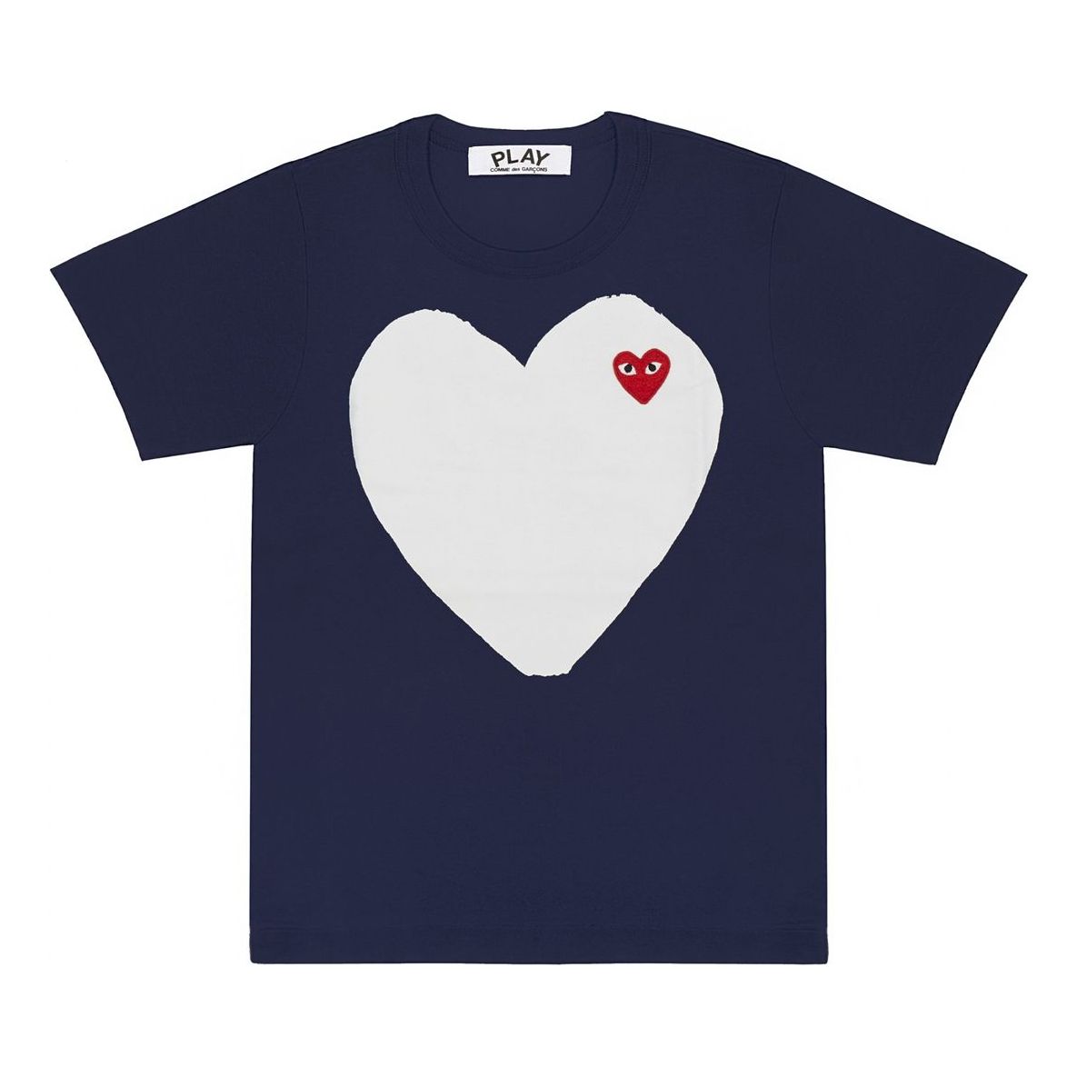 (WMNS) COMME des GARCONS PLAY Large Heart Logo Tee 'Navy White' AZ-T183-051-1