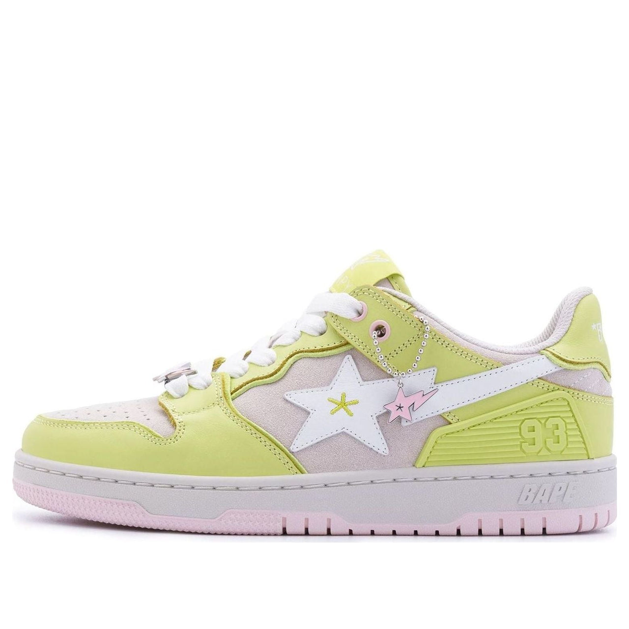 (WMNS) A BATHING APE Sk8 Sta Leather Low 'Yellow Pink' BPYSNSN0098XJ
