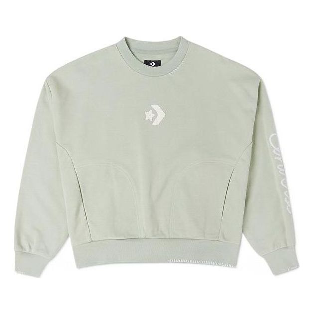 (WMNS) Converse Chain Stitch Crew 'Light Green' 10025516-A02