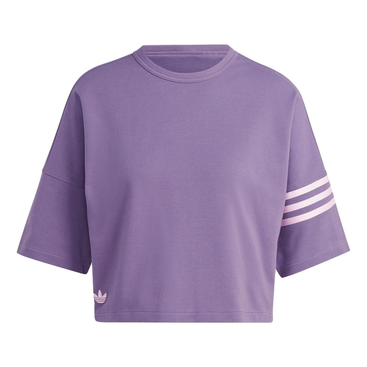 (WMNS) adidas Neuclassics 3 stripe T-shirt Asia Sizing 'Shadow Violet' IP8973
