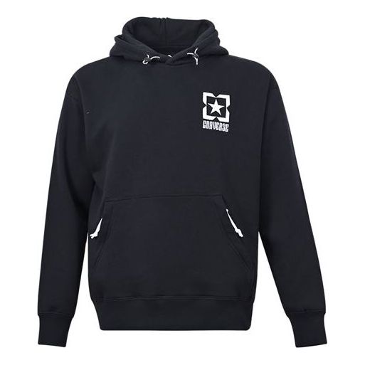 Men's Converse Contrasting Colors Logo Fleece Sports Black 10021090-A04