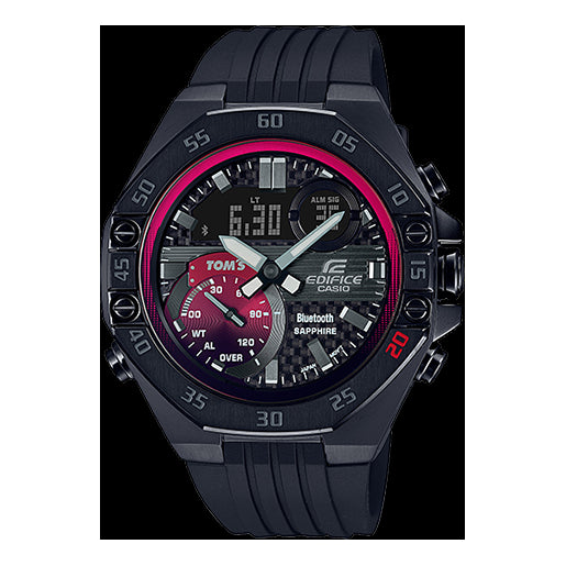 CASIO EDIFICE Quartz Waterproof Sports Sapphire Crystal Mens Black Analog ECB-10TMS-1A