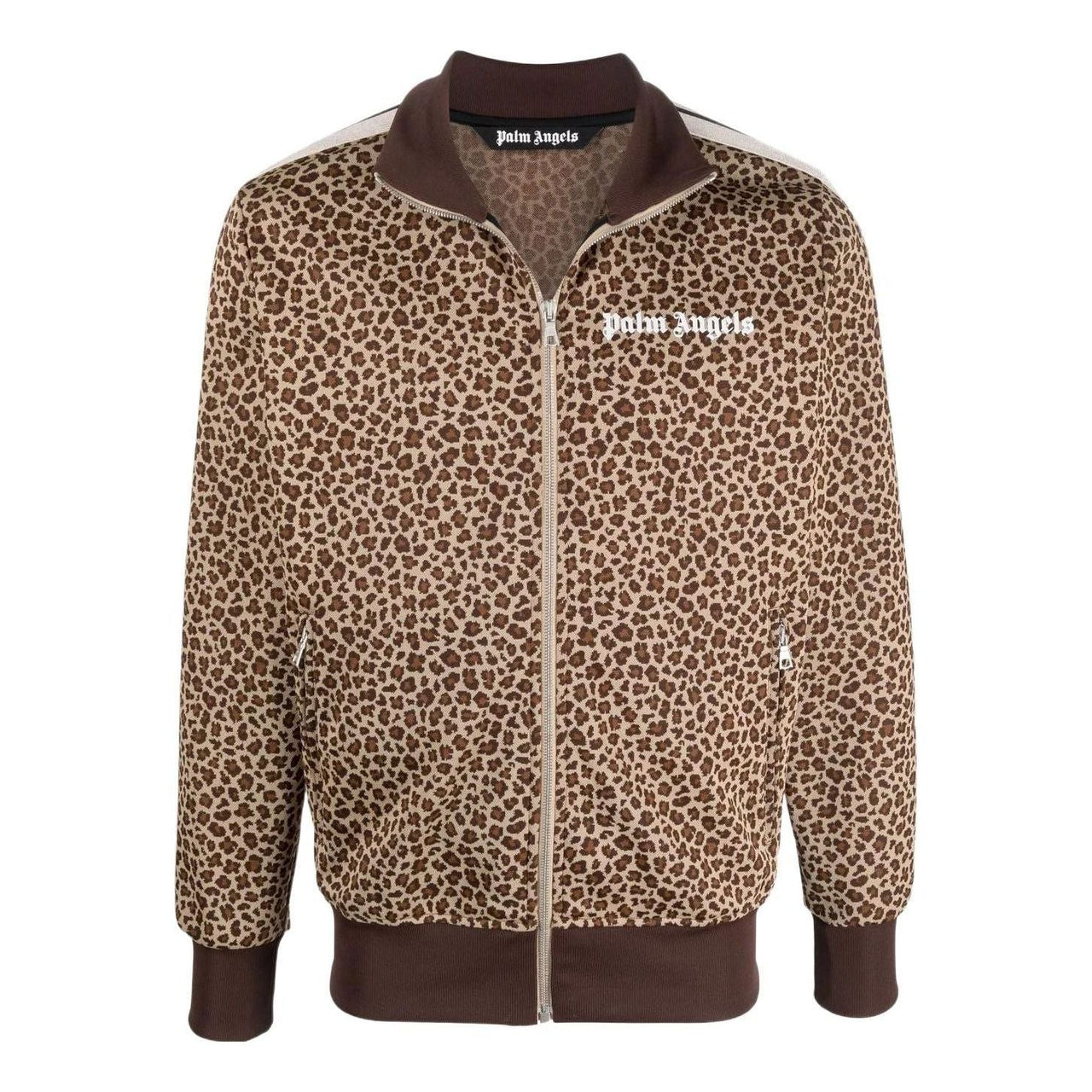Palm Angels Leopard Track Jacket 'Brown White' PMBD001S22FAB0076103