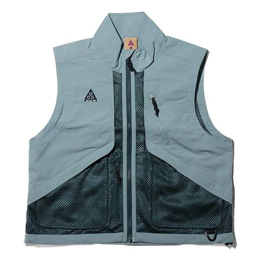 Nike Acg Outdoor Multiple Pockets Colorblock Stand Collar aviator vest Asia Edition Green 'Aviator Grey Deep Jungle' BQ7290-041