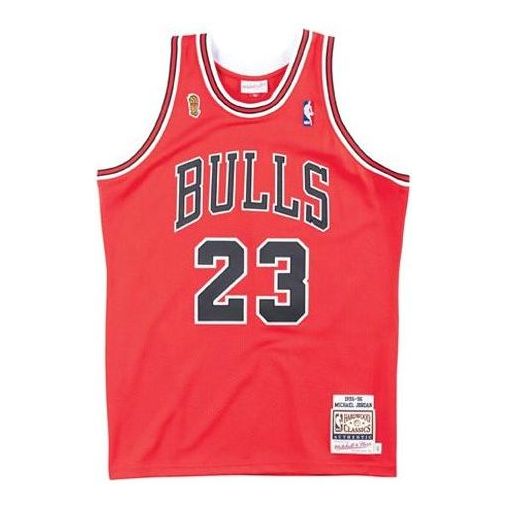 Mitchell & Ness NBA Authentic Jersey Chicago Bulls Road Finals 1995-96 Michael Jordan 'Red' AJY4GS18075-CBUSCAR95MJO