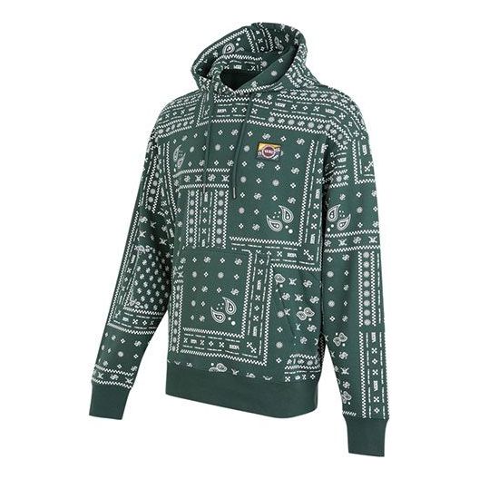 Men's Vans Cashew Pattern Full Print Sports Pullover Green VN0A5H8DCX9