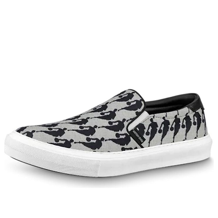 LOUIS VUITTON x NBA Canvas Slip On Shoes 'Grey' 1A8ELW