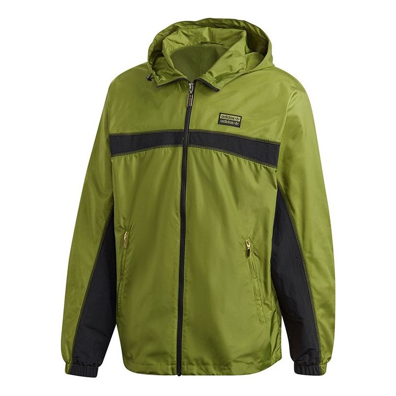adidas originals RYV PKT WB hooded Athleisure Casual Sports Windbreaker Jacket Olive Green GJ6741