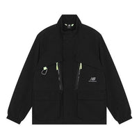 New Balance Men's New Balance Multiple Pockets Solid Color Stand Collar Jacket Black MJ21357-BK