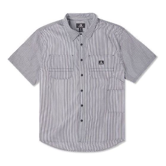 Converse Striped Woven Carpenter Button Down 'Grey' 10023411-A02