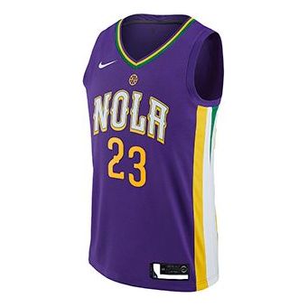 Nike Anthony Davis City Edition Swingman Jersey SW 'Purple Yellow' 912128-504