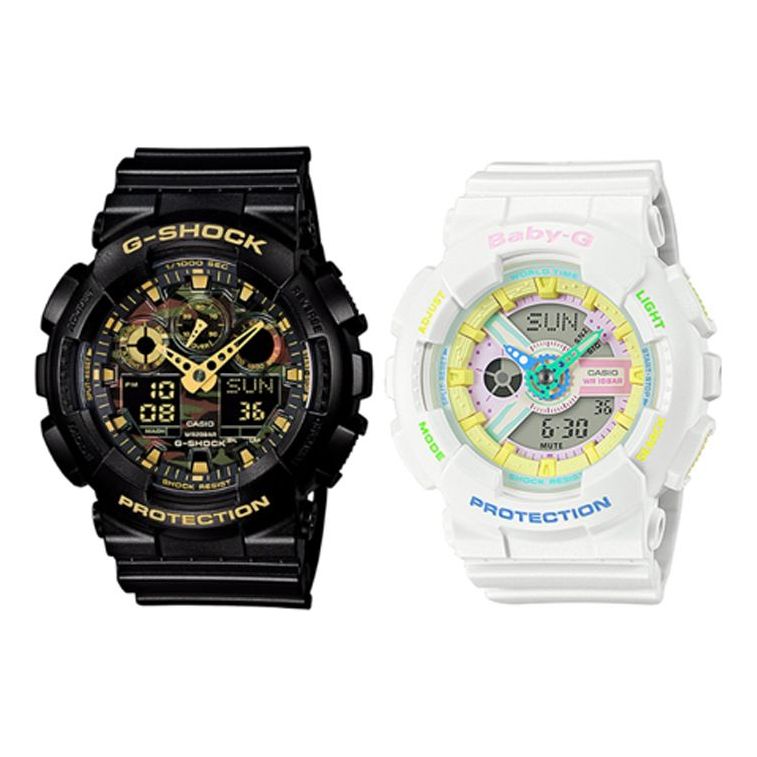 CASIO Baby-G 'Black & White' GA-100CF-1A9&BA-110TM-7A