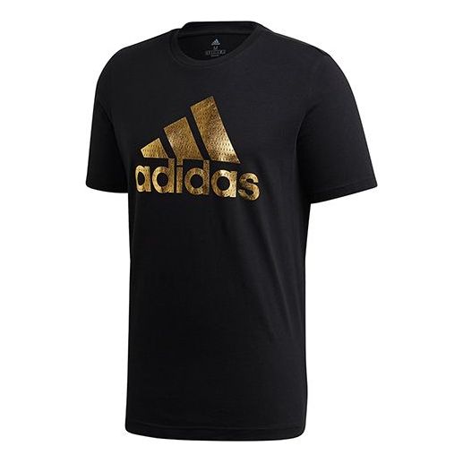 adidas Universal Foil Letter Short-sleeve Tee Men Black GE4688