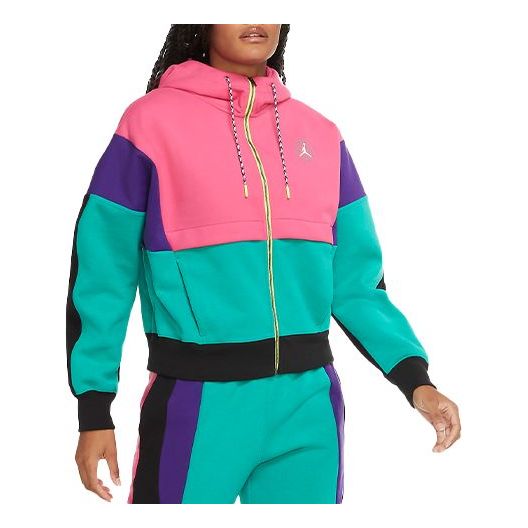 (WMNS) Air Jordan Winter Utility Hoodie 'Pink Green' CW6503-674