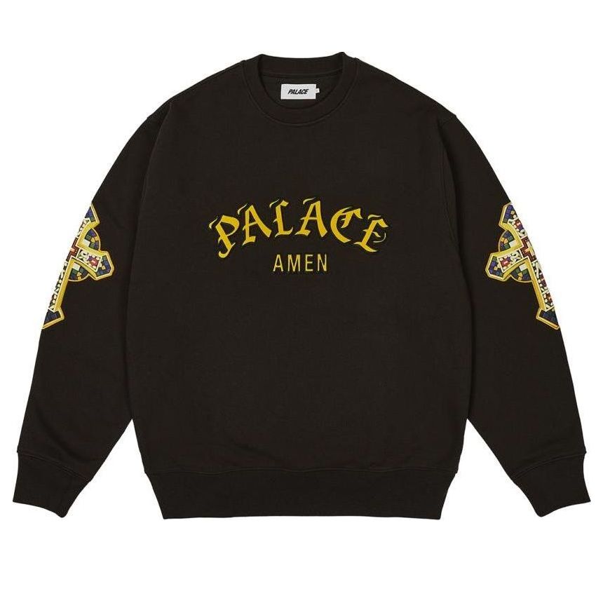 Palace Saints Crewneck Sweatshirt 'Black' P26CS009