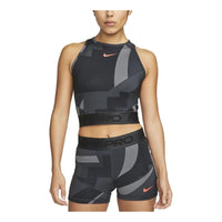 (WMNS) Nike Pro Dri-FIT Cropped Training Tank Top 'Black Dark Smoke Grey' FD0954-010