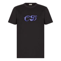 Men's DIOR x KENNY FW21 Crossover Loose Round Neck Short Sleeve Black 193J697A0677-C985