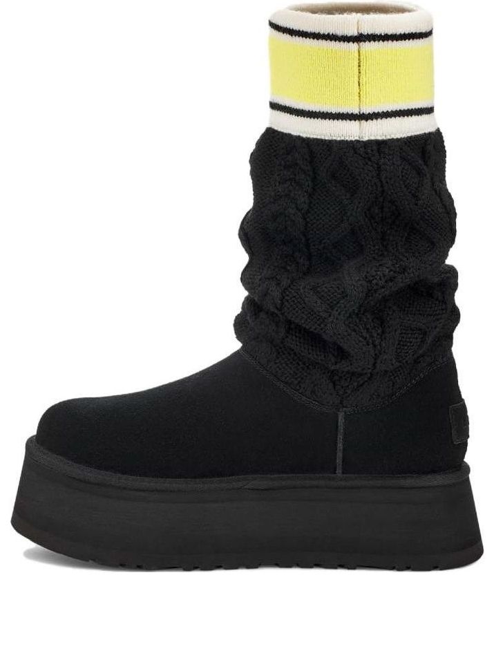 (WMNS) UGG Classic Sweater Letter Boot 'Black' 1144045-BLK