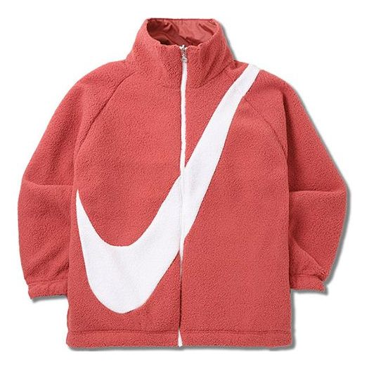 (WMNS) Nike logo lamb's wool reversible Stay Warm Stand Collar Jacket Red CZ4064-897
