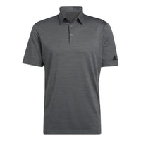 Men's adidas Solid Color Logo Micro Mark Golf Sports Short Sleeve Dark Grey Polo Shirt HA9158