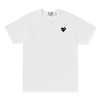 COMME des GARCONS PLAY SS25 Emblem Rhinestone Heart T-Shirt 'White Black' AX-T801-051-1