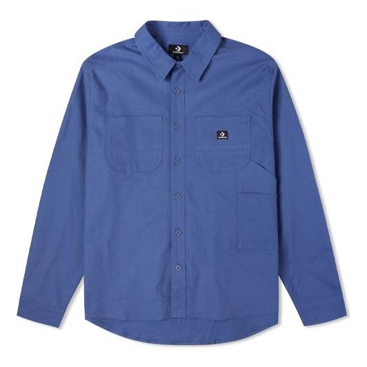Converse Carpenter Pocket Button Down Long Sleeve Shirt 'Vintage Blue' 10022950-A02