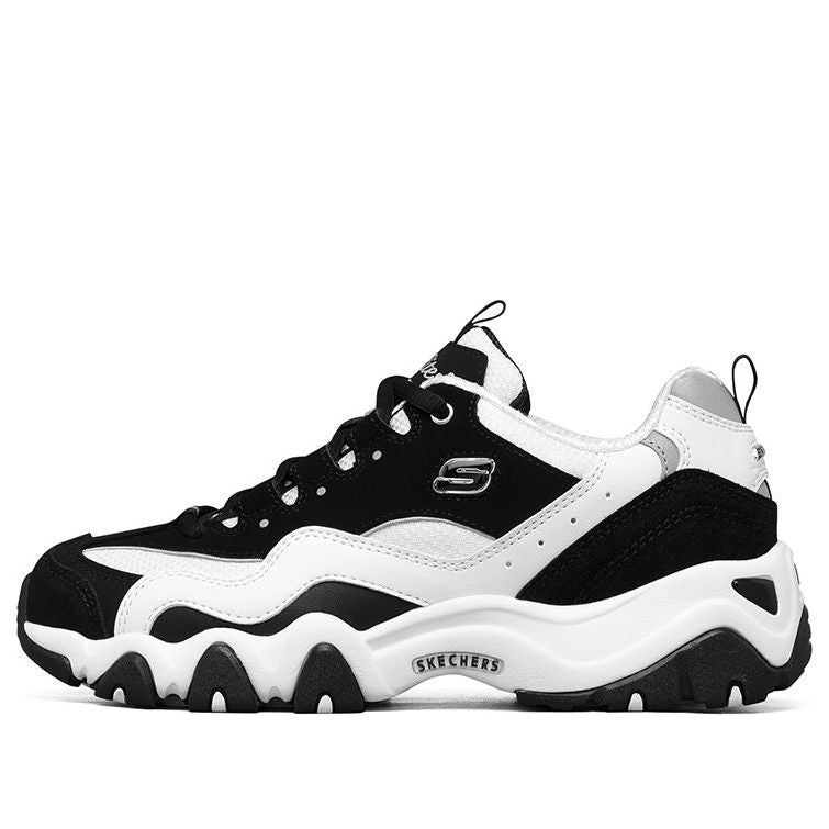 (WMNS) Skechers D'Lites low Dad Shoes GS Black/White/Grey 12493-BKW