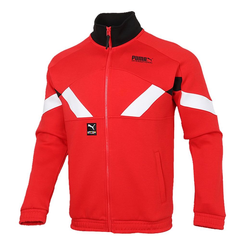 PUMA International Game Double Knit Track Jacket 'Red White Black' 531339-11