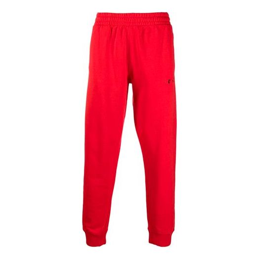 Off-White SS21 Logo Printing Sports Pants Red OMCH033R21FLE0022510