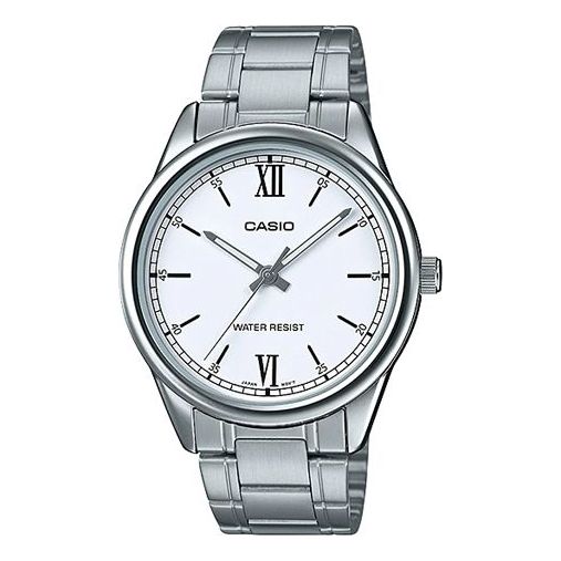CASIO Quartz Waterproof Mens SilverWhite Analog MTP-V005D-7B2