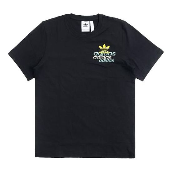adidas originals Logo Printing Short Sleeve Black FM3341