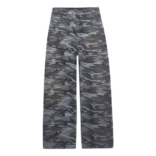 Balenciaga Wide Leg Camouflage Jeans 'Grey' 641456TJW551055