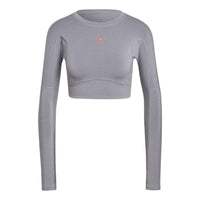 (WMNS) adidas by Stella McCartney TrueStrength Cropped Long Sleeve 'Grey' HD9061