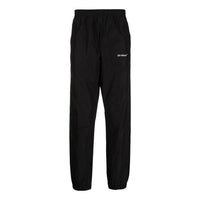 Men's Off-White SS22 Logo Printing Diagonal Stripes Bundle Feet Sports Pants/Trousers/Joggers Black OMCJ015C99FAB0011010