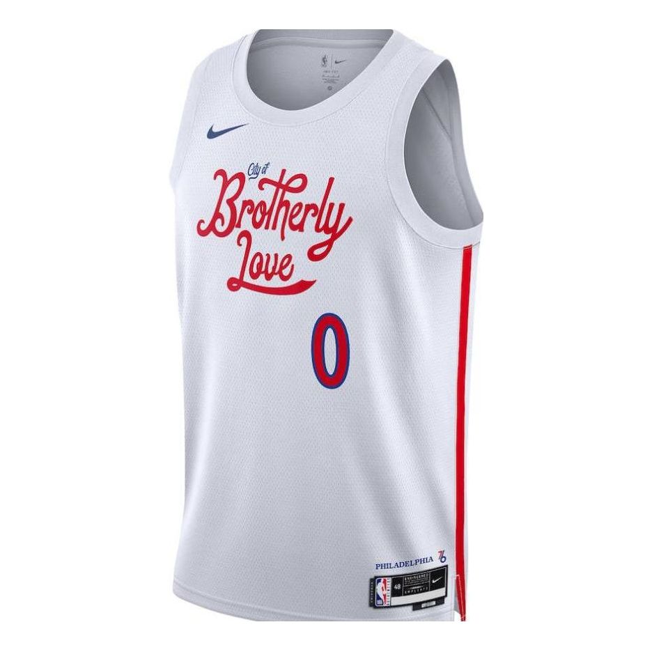 Nike x NBA Philadelphia 76ers Tyrese Maxey Jerseys 'White' DO9606-105