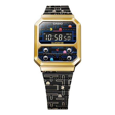 Casio Crossover Digital Cube Watch 'Black Gold Blue' A100WEPC-1BPR-PERSON
