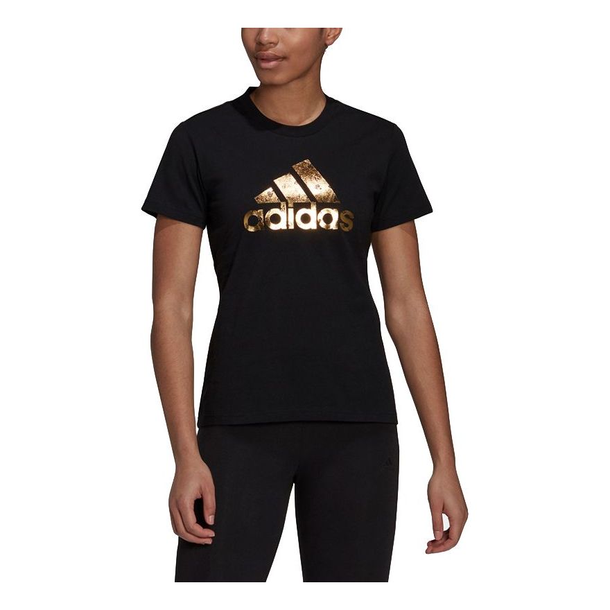 (WMNS) adidas Gfx Tee Ss2 Leisure Sports Short Sleeve Black HB7127